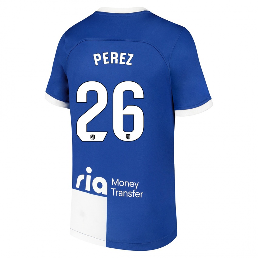 Niño Camiseta Xenia Perez #26 Azul Blanco 2ª Equipación 2023/24 La Camisa Argentina