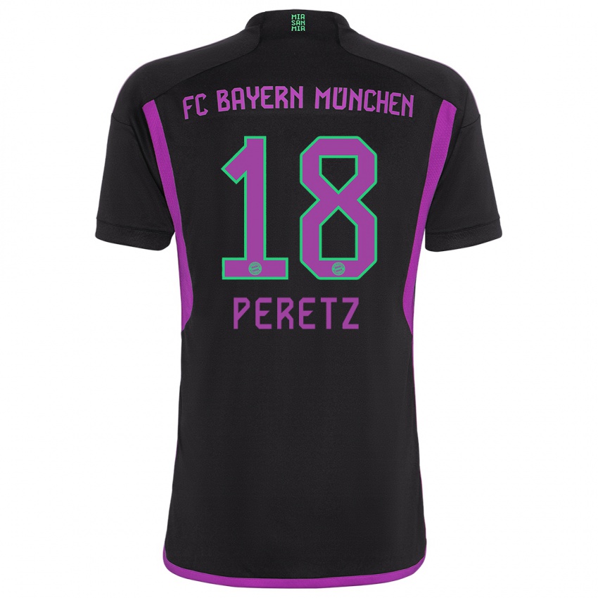 Niño Camiseta Daniel Peretz #18 Negro 2ª Equipación 2023/24 La Camisa Argentina