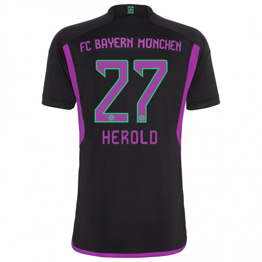 Niño Camiseta David Herold #27 Negro 2ª Equipación 2023/24 La Camisa Argentina