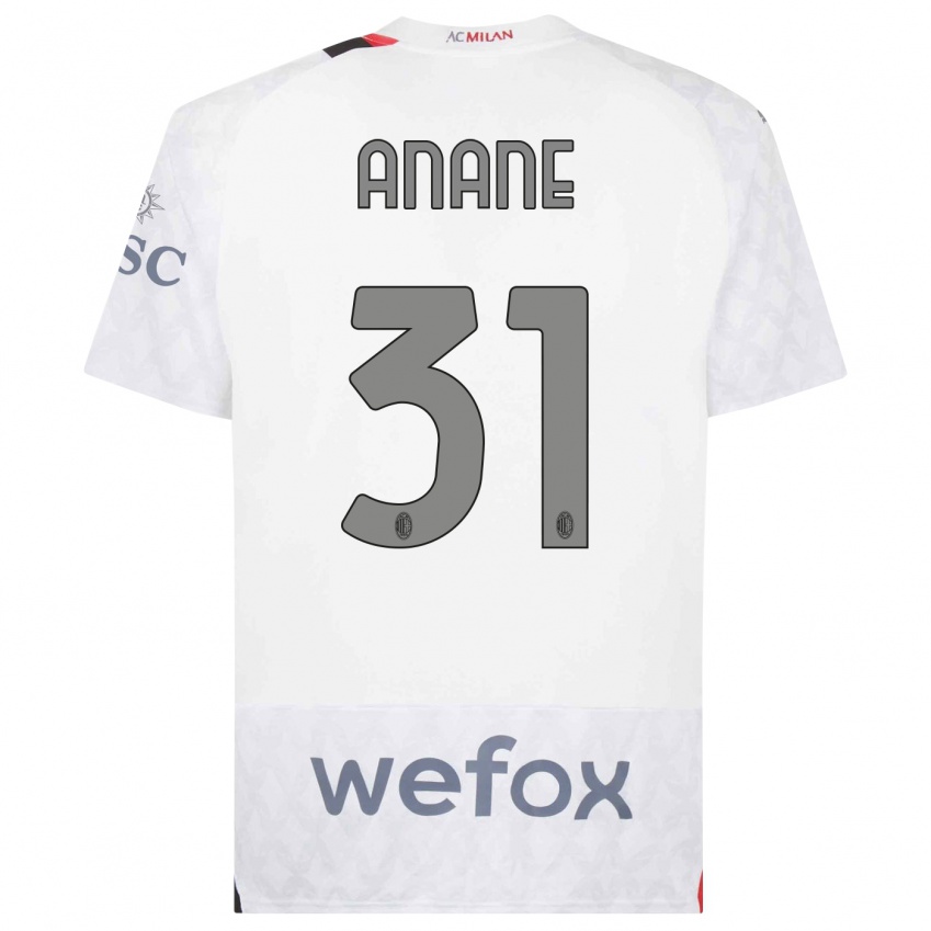 Niño Camiseta Emmanuel Anane #31 Blanco 2ª Equipación 2023/24 La Camisa Argentina