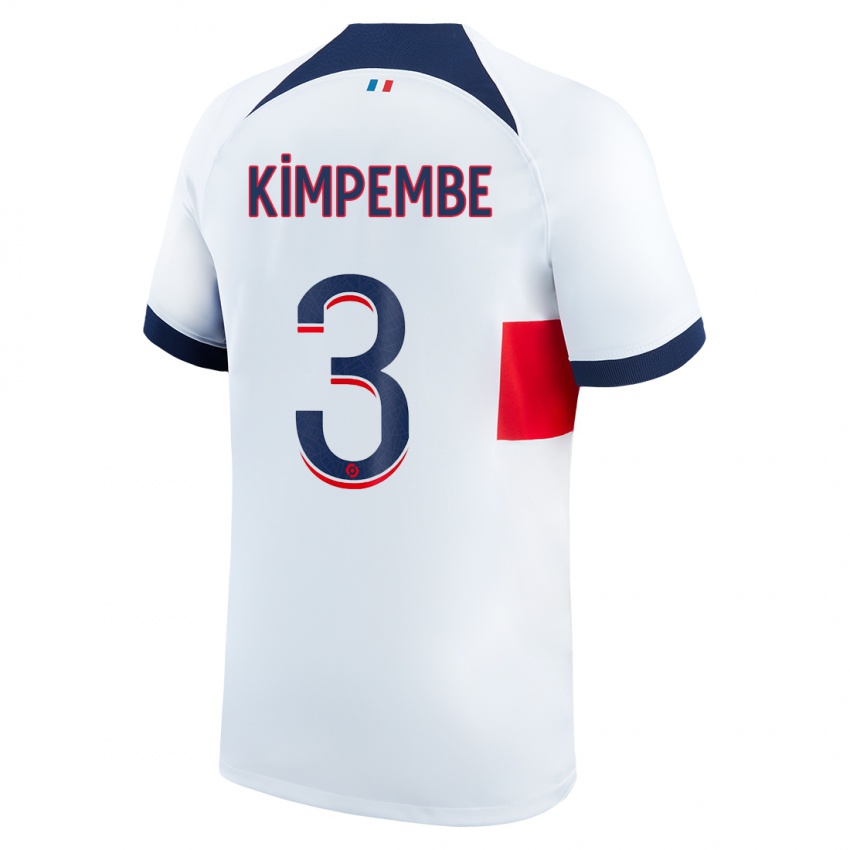 Niño Camiseta Presnel Kimpembe #3 Blanco 2ª Equipación 2023/24 La Camisa Argentina