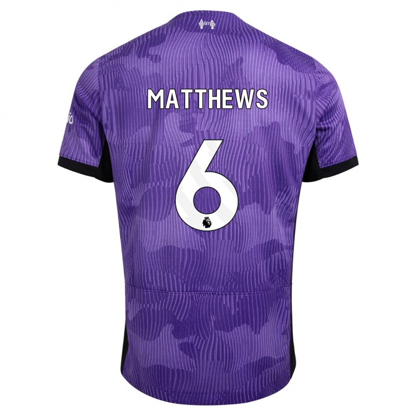 Niño Camiseta Jasmine Matthews #6 Púrpura Equipación Tercera 2023/24 La Camisa Argentina