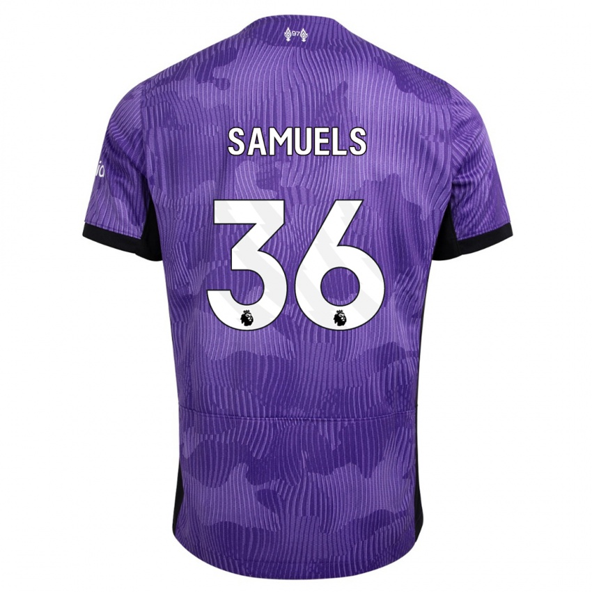Niño Camiseta Kerron Samuels #36 Púrpura Equipación Tercera 2023/24 La Camisa Argentina