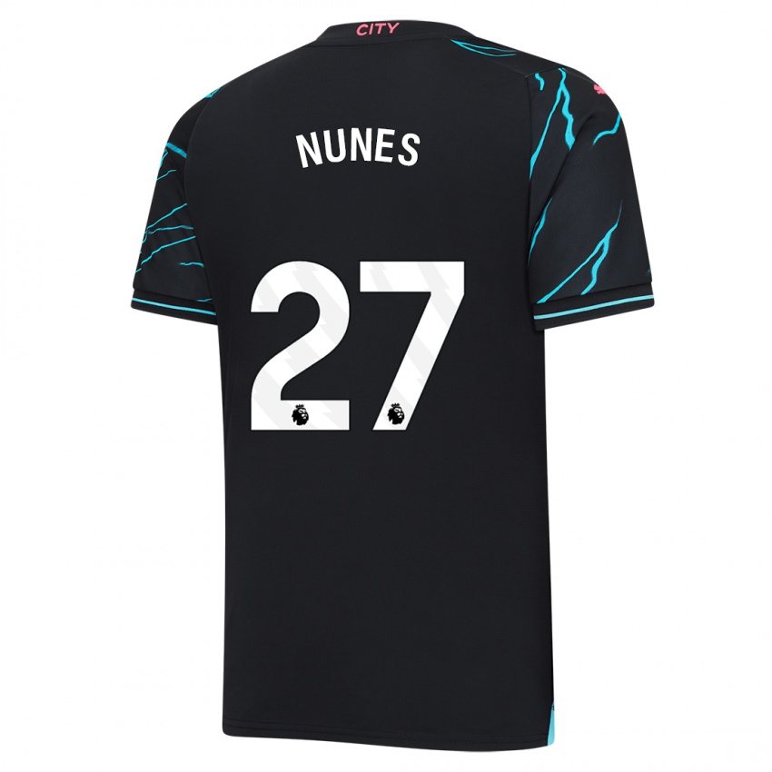 Niño Camiseta Matheus Nunes #27 Azul Oscuro Equipación Tercera 2023/24 La Camisa Argentina