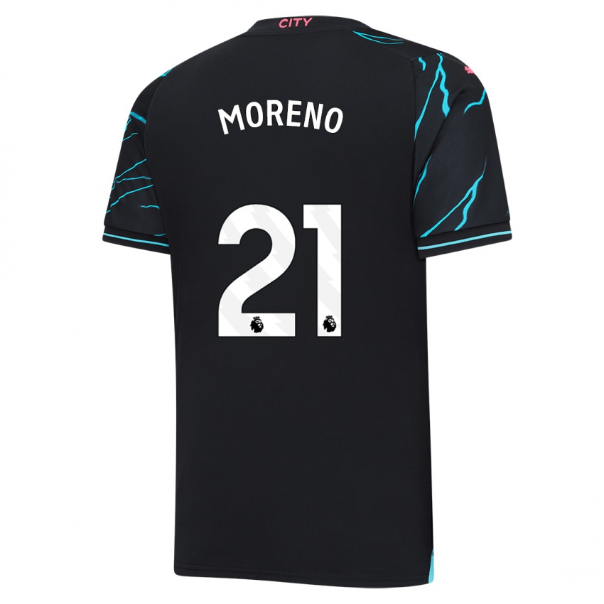 Niño Camiseta Marlos Moreno #21 Azul Oscuro Equipación Tercera 2023/24 La Camisa Argentina