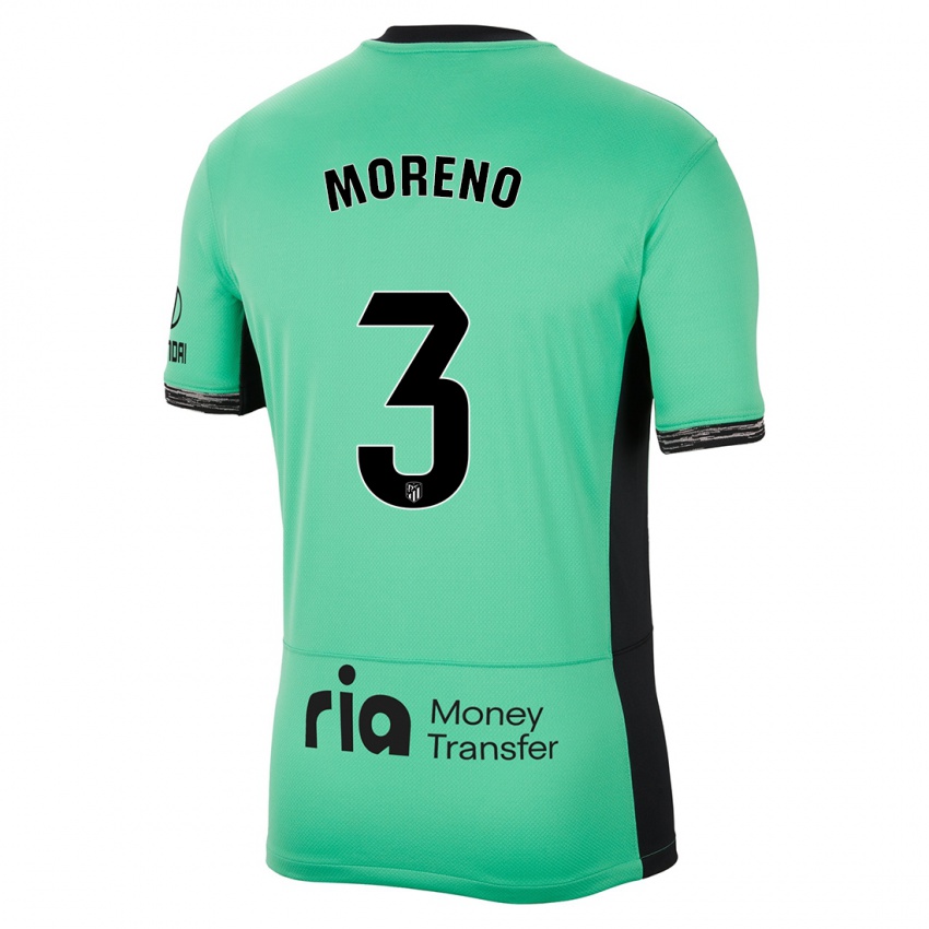 Niño Camiseta Marco Moreno #3 Primavera Verde Equipación Tercera 2023/24 La Camisa Argentina