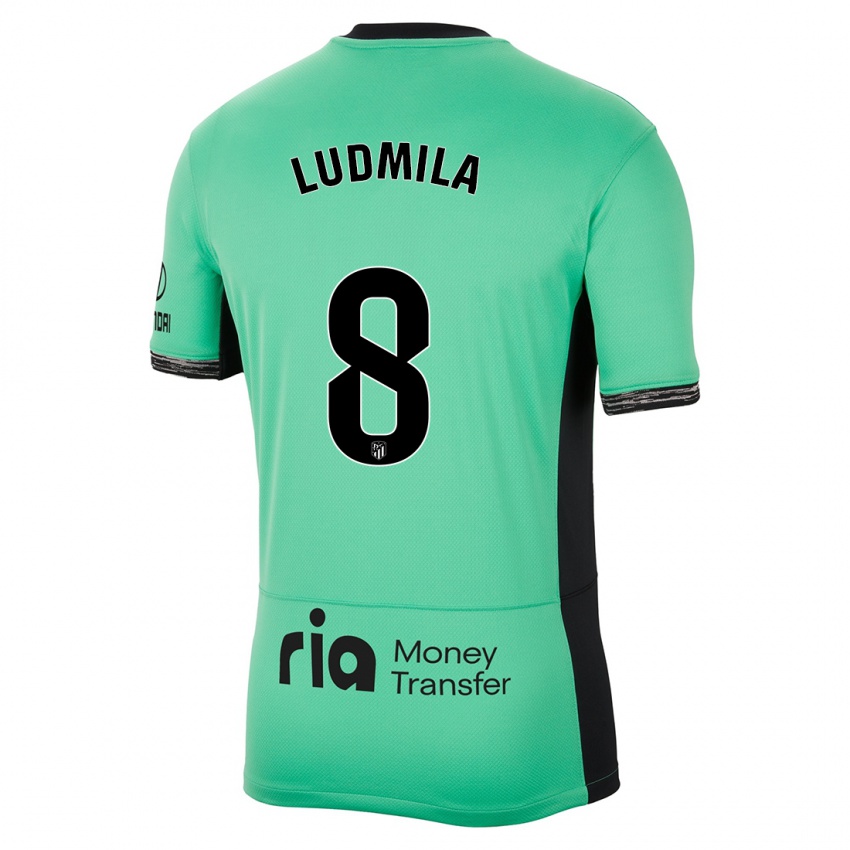 Niño Camiseta Ludmila #8 Primavera Verde Equipación Tercera 2023/24 La Camisa Argentina