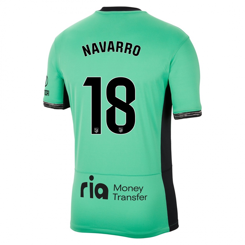 Niño Camiseta Eva Navarro #18 Primavera Verde Equipación Tercera 2023/24 La Camisa Argentina