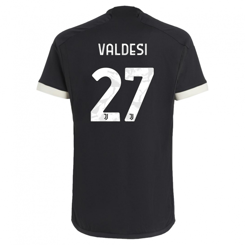 Niño Camiseta Andrea Valdesi #27 Negro Equipación Tercera 2023/24 La Camisa Argentina