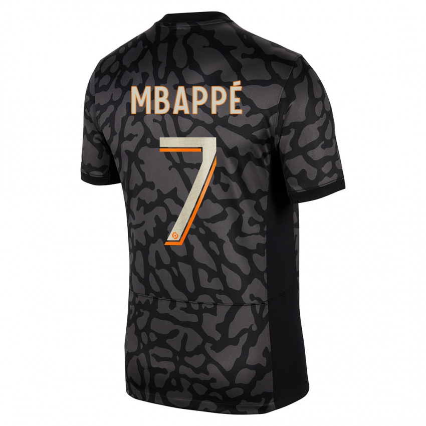 Niño Camiseta Kylian Mbappe #7 Negro Equipación Tercera 2023/24 La Camisa Argentina