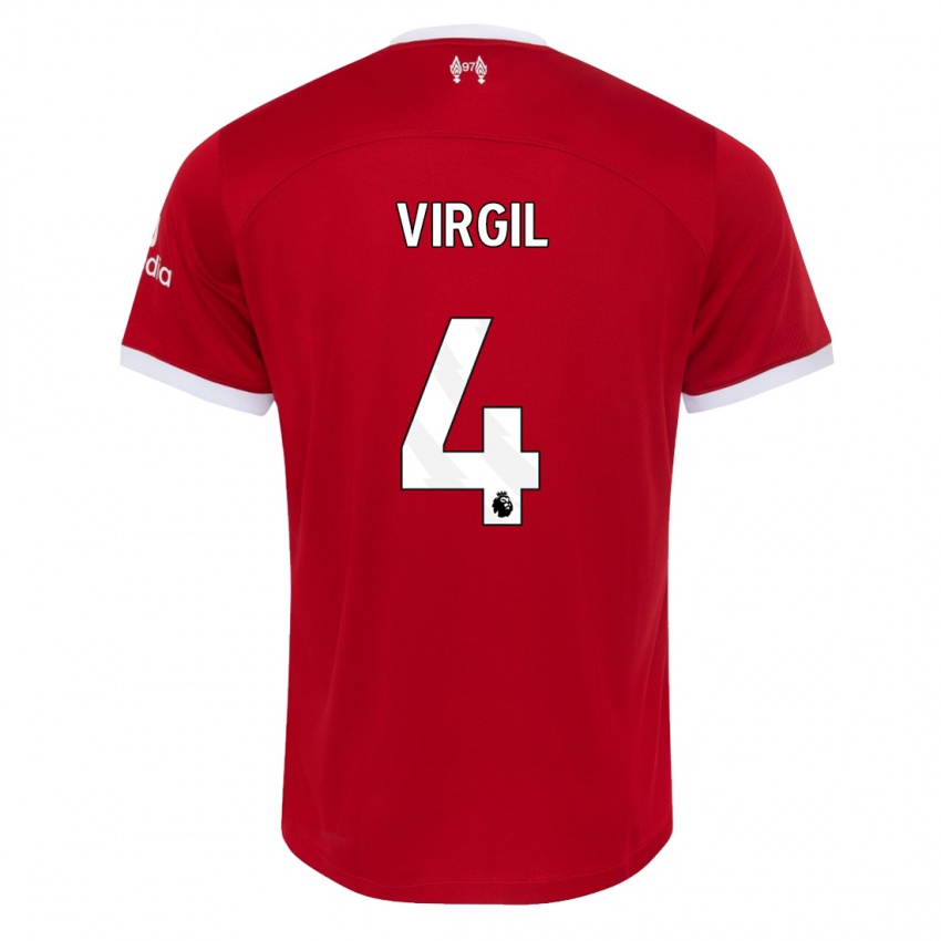 Hombre Camiseta Virgil Van Dijk #4 Rojo 1ª Equipación 2023/24 La Camisa Argentina