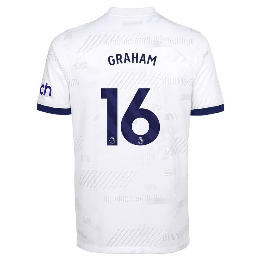 Hombre Camiseta Kit Graham #16 Blanco 1ª Equipación 2023/24 La Camisa  Argentina