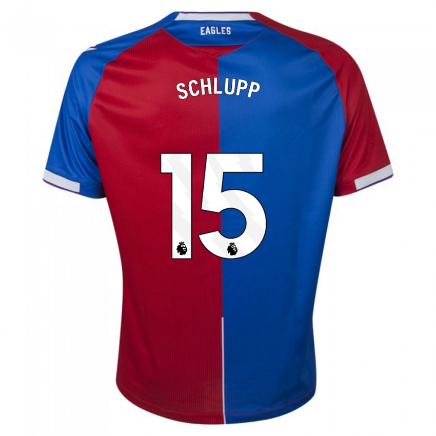 Hombre Camiseta Jeffrey Schlupp #15 Rojo Azul 1ª Equipación 2023/24 La Camisa Argentina