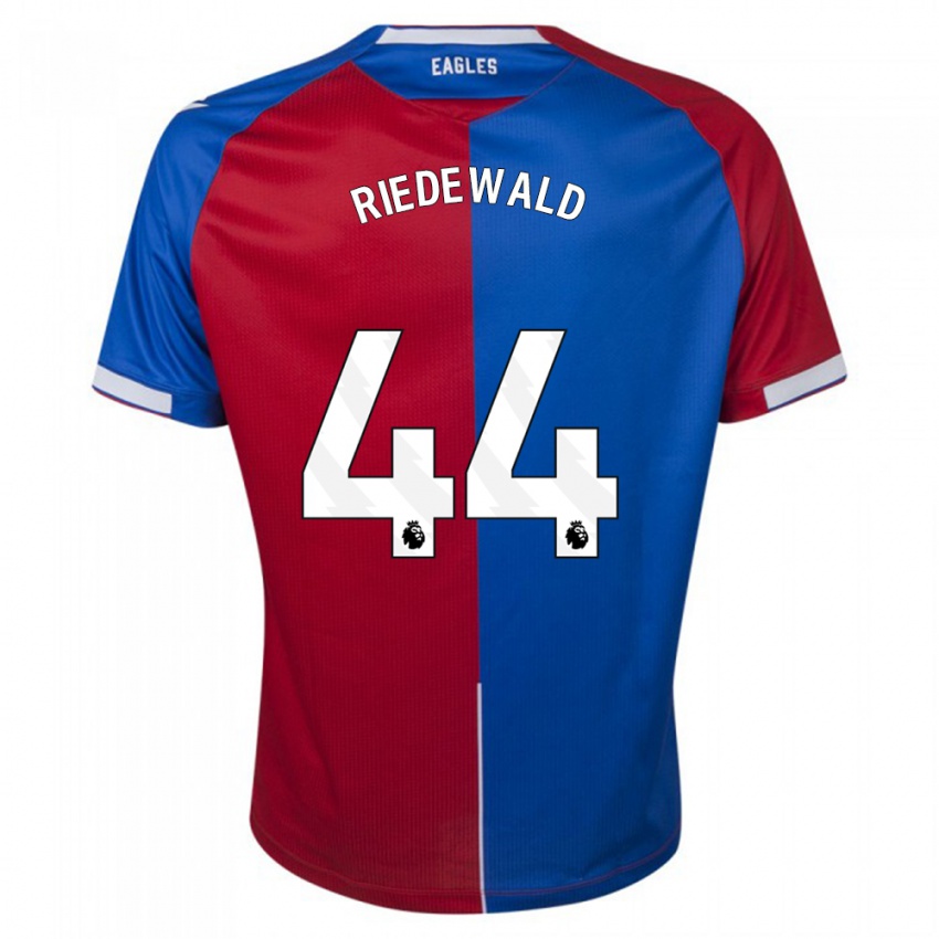Hombre Camiseta Jairo Riedewald #44 Rojo Azul 1ª Equipación 2023/24 La Camisa Argentina