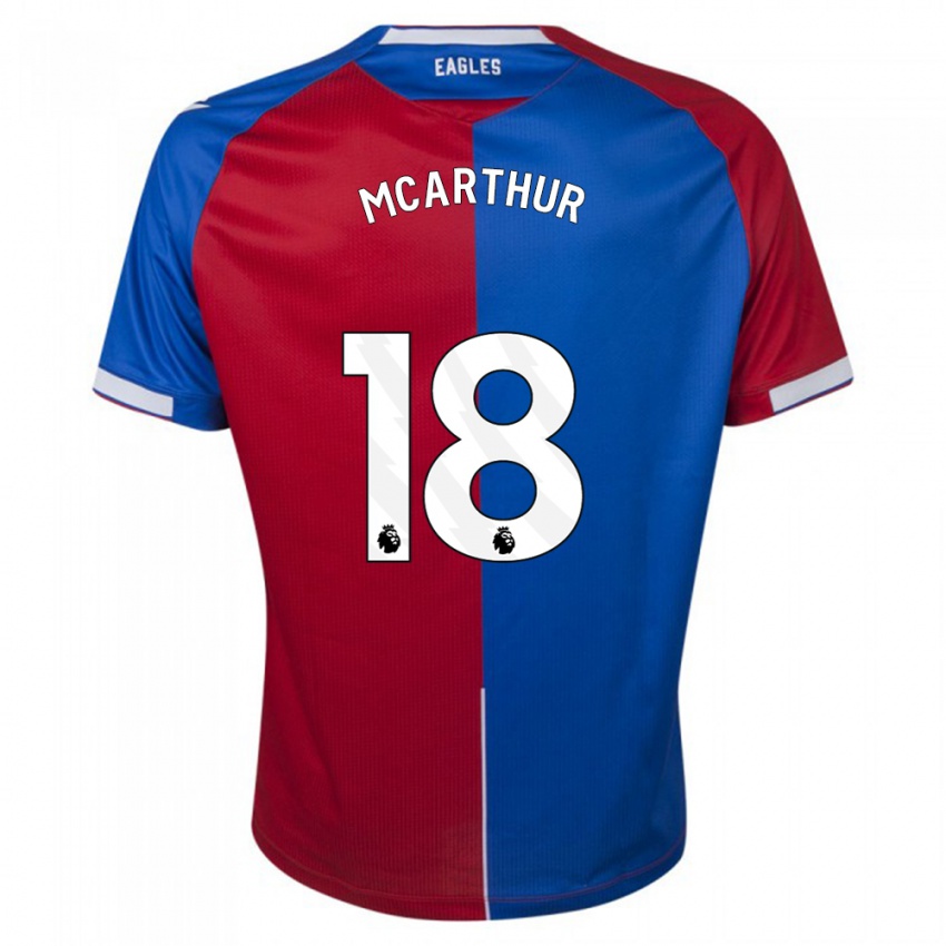 Hombre Camiseta James Mcarthur #18 Rojo Azul 1ª Equipación 2023/24 La Camisa Argentina