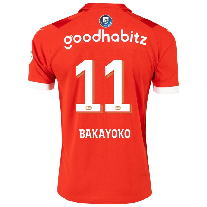 Hombre Camiseta Johan Bakayoko #11 Rojo 1ª Equipación 2023/24 La Camisa Argentina