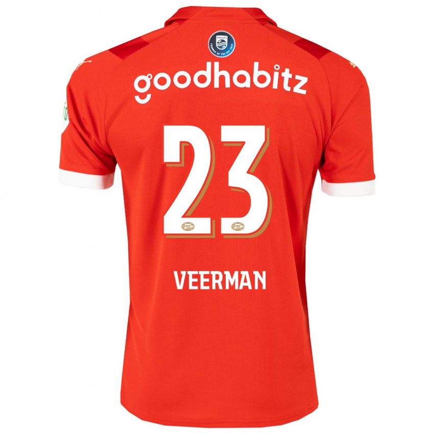 Hombre Camiseta Joey Veerman #23 Rojo 1ª Equipación 2023/24 La Camisa Argentina