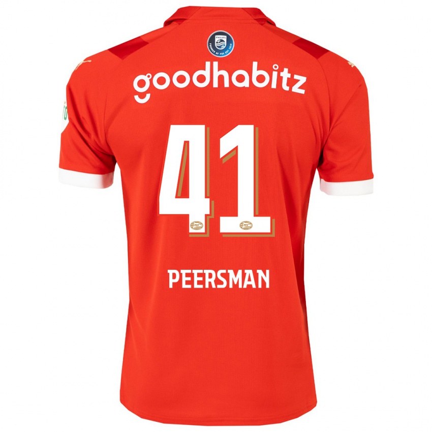 Hombre Camiseta Kjell Peersman #41 Rojo 1ª Equipación 2023/24 La Camisa Argentina