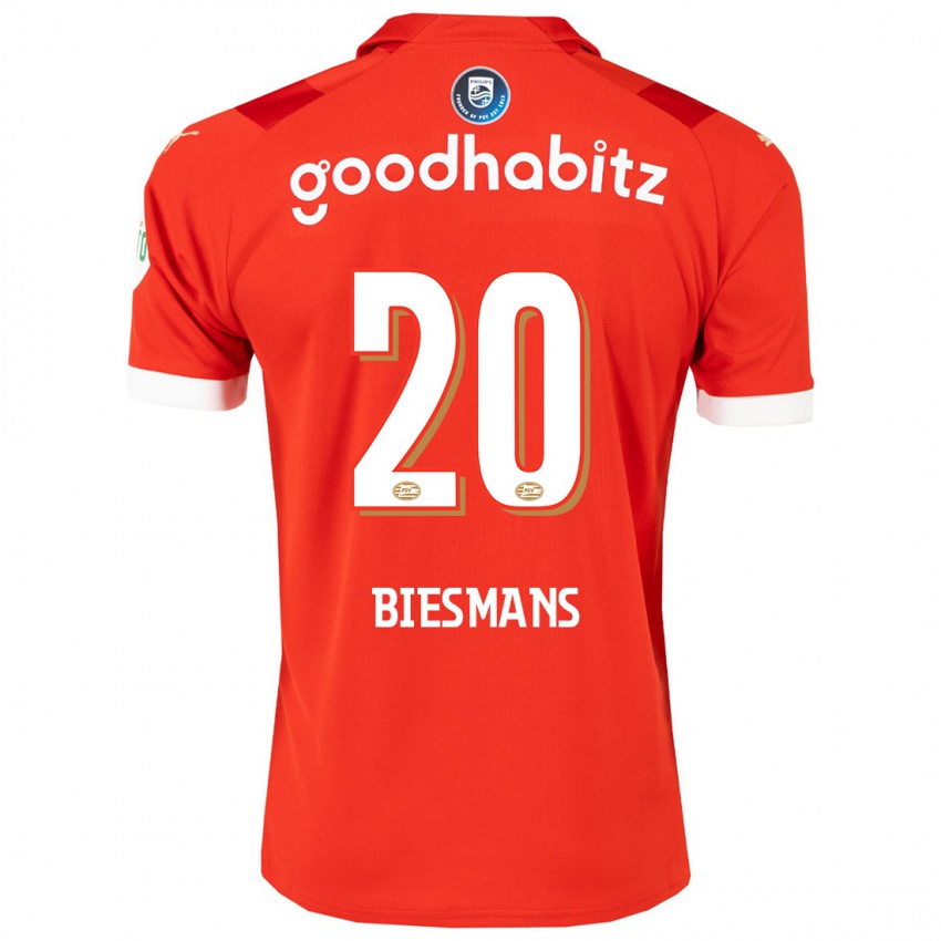 Hombre Camiseta Julie Biesmans #20 Rojo 1ª Equipación 2023/24 La Camisa Argentina