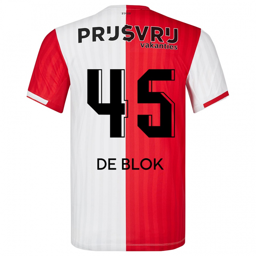Hombre Camiseta Lars De Blok #45 Rojo Blanco 1ª Equipación 2023/24 La Camisa Argentina