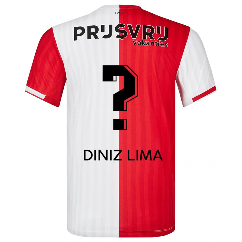Hombre Camiseta Lucas Diniz Lima #0 Rojo Blanco 1ª Equipación 2023/24 La Camisa Argentina
