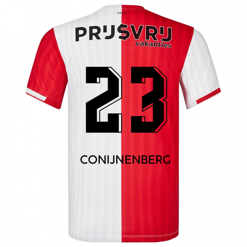 Hombre Camiseta Jada Conijnenberg #23 Rojo Blanco 1ª Equipación 2023/24 La Camisa Argentina