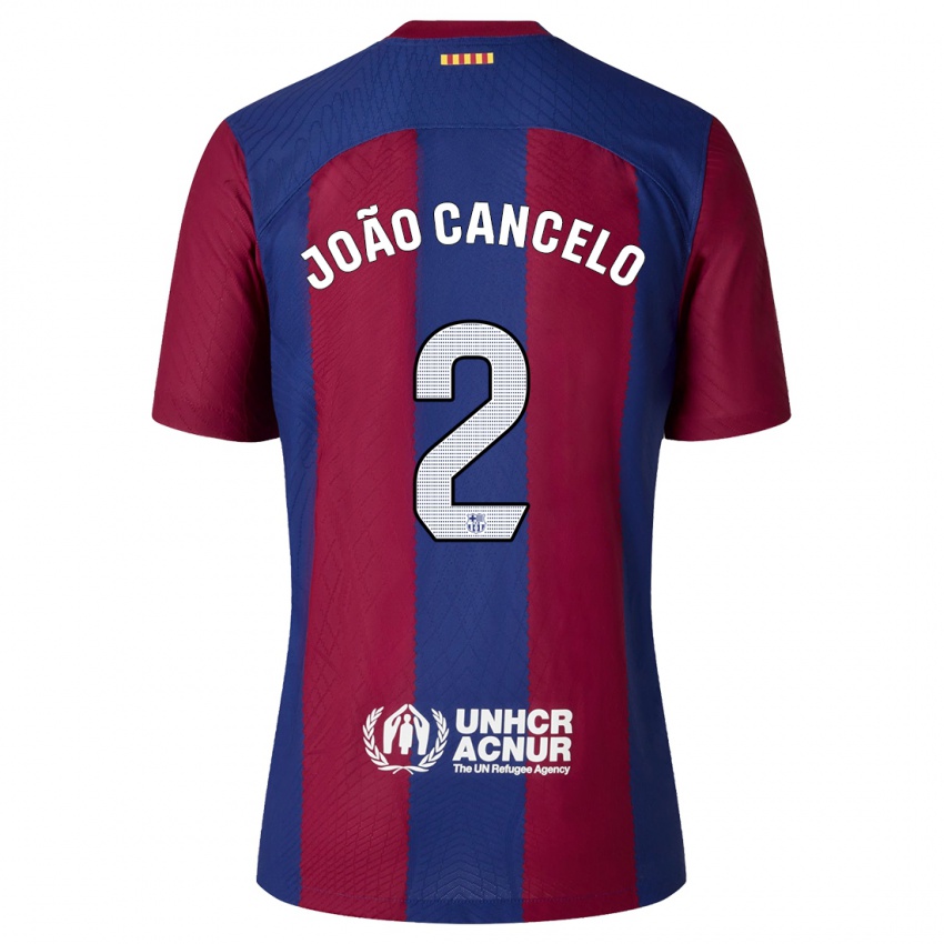 Hombre Camiseta Joao Cancelo #2 Rojo Azul 1ª Equipación 2023/24 La Camisa Argentina