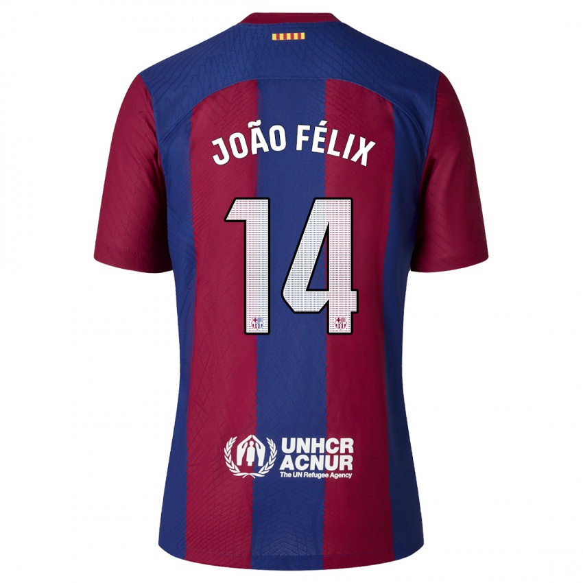 Hombre Camiseta Joao Felix #14 Rojo Azul 1ª Equipación 2023/24 La Camisa Argentina