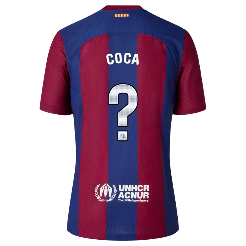 Hombre Camiseta Jordi Coca #0 Rojo Azul 1ª Equipación 2023/24 La Camisa Argentina