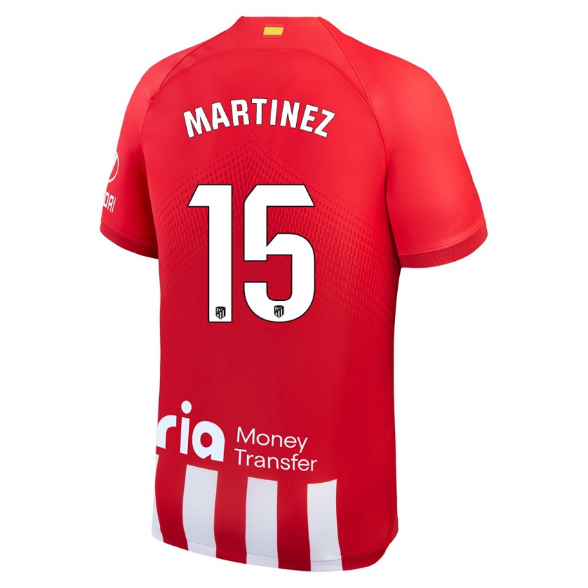Hombre Camiseta Daniel Martinez #15 Rojo Blanco 1ª Equipación 2023/24 La Camisa Argentina