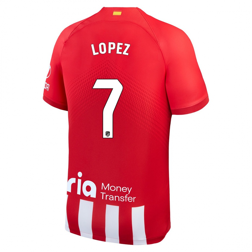Hombre Camiseta Maitane Lopez #7 Rojo Blanco 1ª Equipación 2023/24 La Camisa Argentina