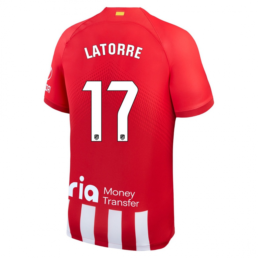 Hombre Camiseta Barbara Latorre #17 Rojo Blanco 1ª Equipación 2023/24 La Camisa Argentina