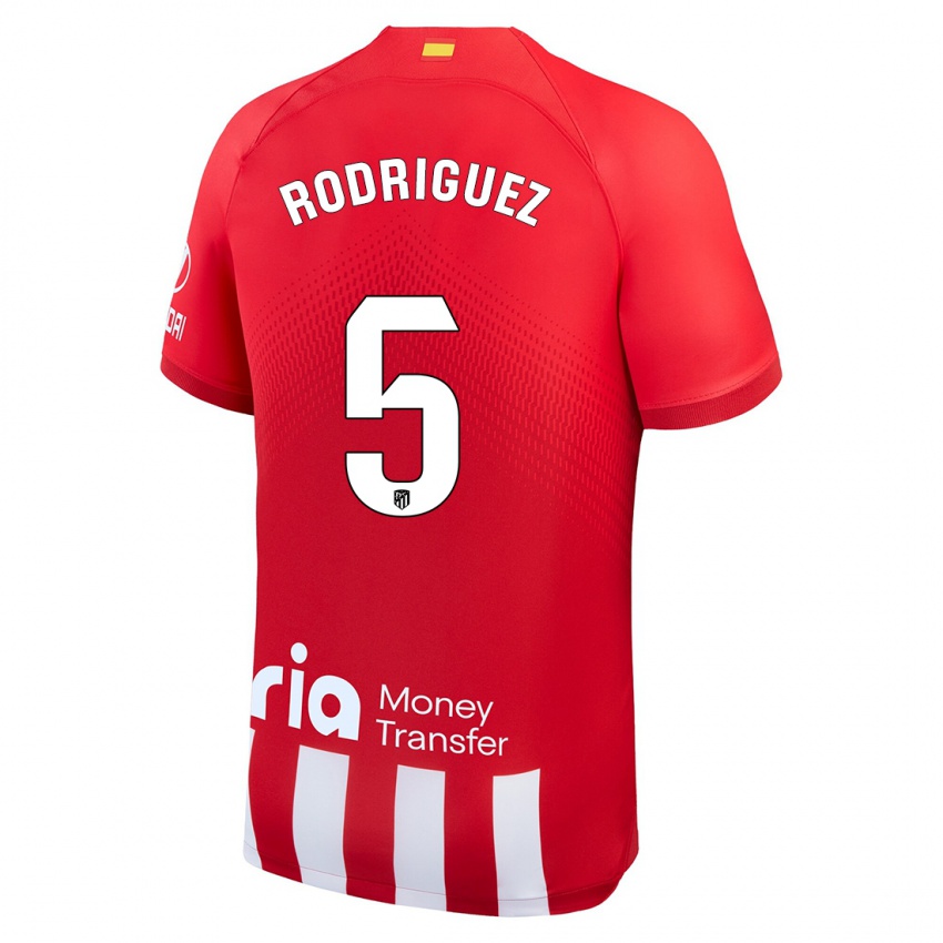 Hombre Camiseta Cinta Rodriguez #5 Rojo Blanco 1ª Equipación 2023/24 La Camisa Argentina