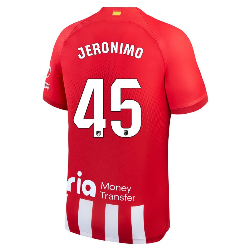 Hombre Camiseta Isaiah Jeronimo #45 Rojo Blanco 1ª Equipación 2023/24 La Camisa Argentina