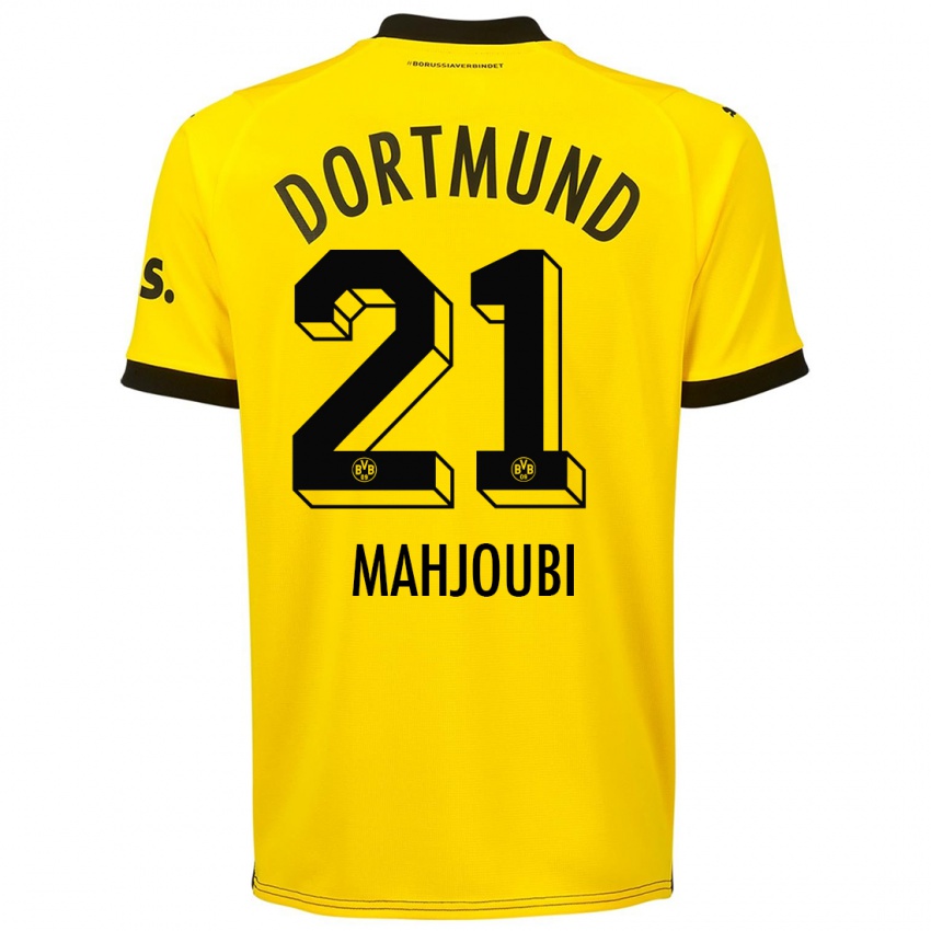 Hombre Camiseta Anas Mahjoubi #21 Amarillo 1ª Equipación 2023/24 La Camisa Argentina