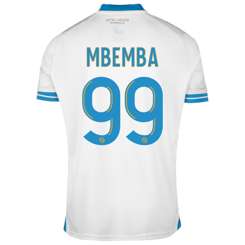 Hombre Camiseta Chancel Mbemba #99 Blanco 1ª Equipación 2023/24 La Camisa Argentina