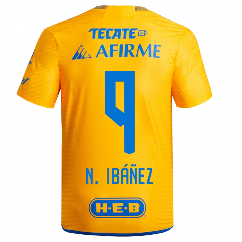 Hombre Camiseta Nicolás Ibáñez #9 Amarillo 1ª Equipación 2023/24 La Camisa Argentina