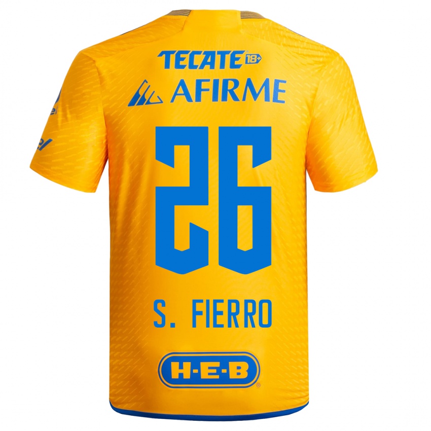 Hombre Camiseta Sebastián Fierro #26 Amarillo 1ª Equipación 2023/24 La Camisa Argentina