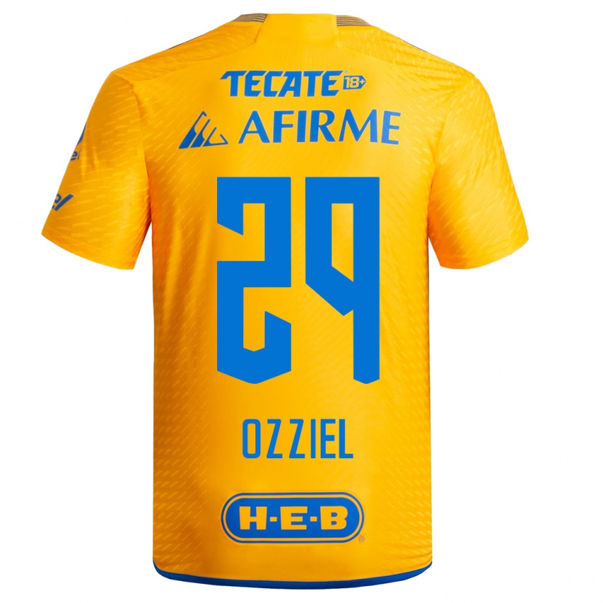 Hombre Camiseta Ozziel Herrera #29 Amarillo 1ª Equipación 2023/24 La Camisa Argentina