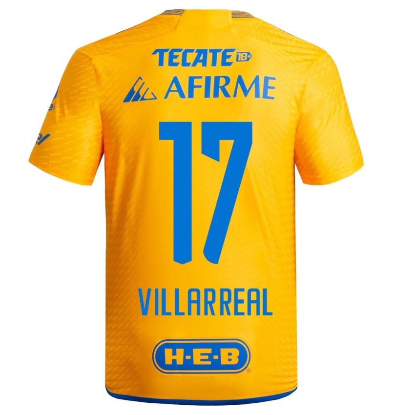 Hombre Camiseta Natalia Villarreal #17 Amarillo 1ª Equipación 2023/24 La Camisa Argentina