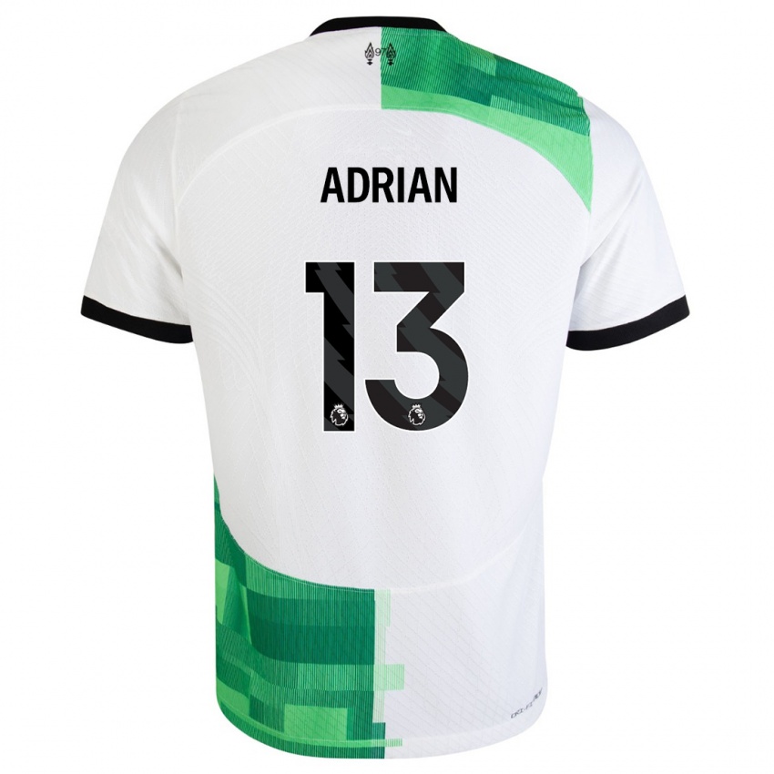 Hombre Camiseta Adrian #13 Blanco Verde 2ª Equipación 2023/24 La Camisa Argentina