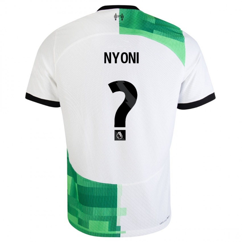 Hombre Camiseta Trey Nyoni #0 Blanco Verde 2ª Equipación 2023/24 La Camisa Argentina