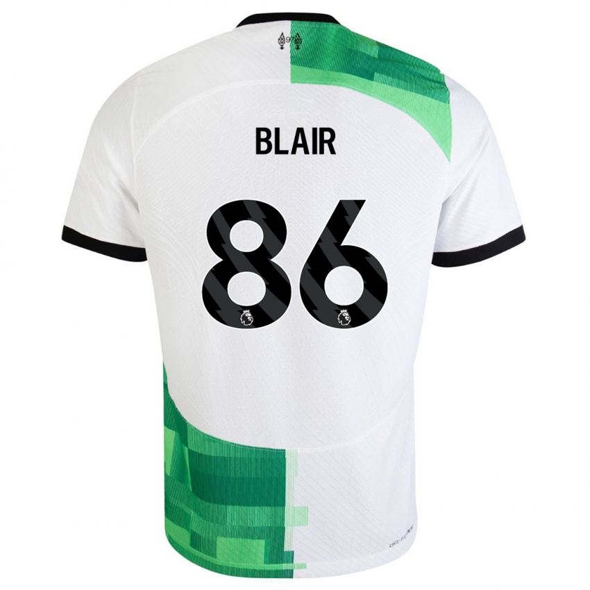 Hombre Camiseta Harvey Blair #86 Blanco Verde 2ª Equipación 2023/24 La Camisa Argentina
