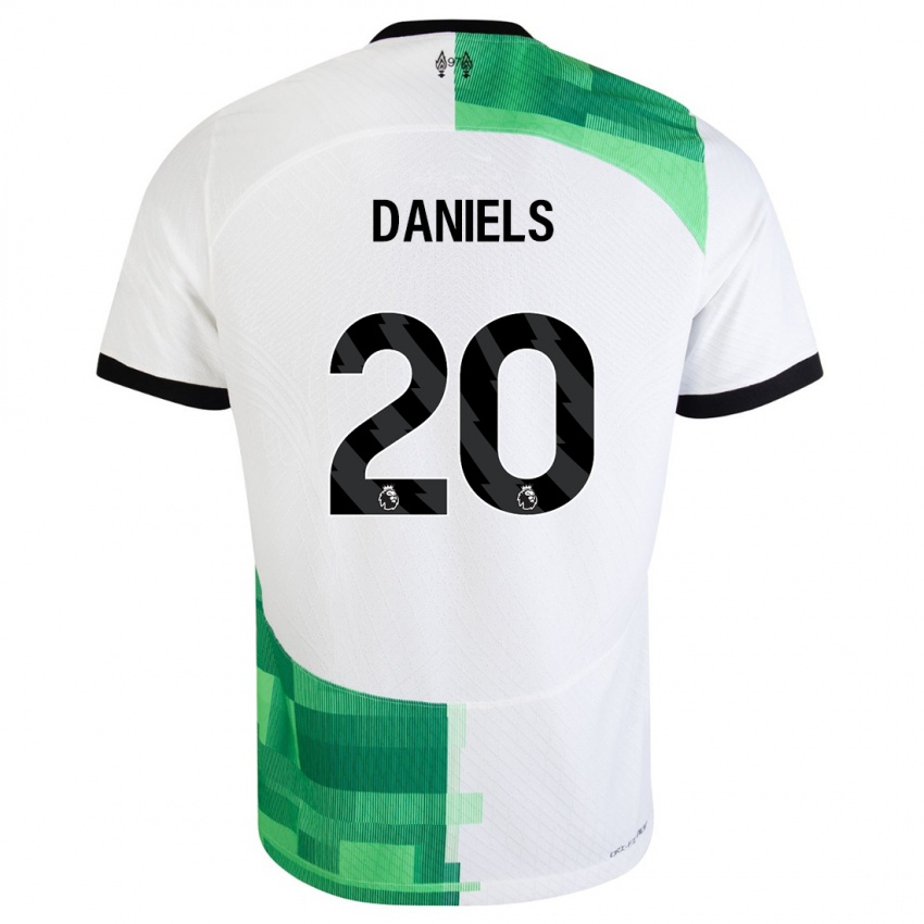 Hombre Camiseta Yana Daniels #20 Blanco Verde 2ª Equipación 2023/24 La Camisa Argentina