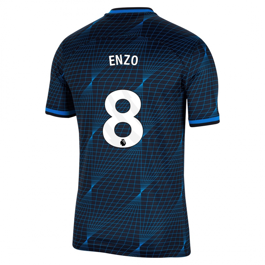 Hombre Camiseta Enzo Fernández #8 Azul Oscuro 2ª Equipación 2023/24 La Camisa Argentina