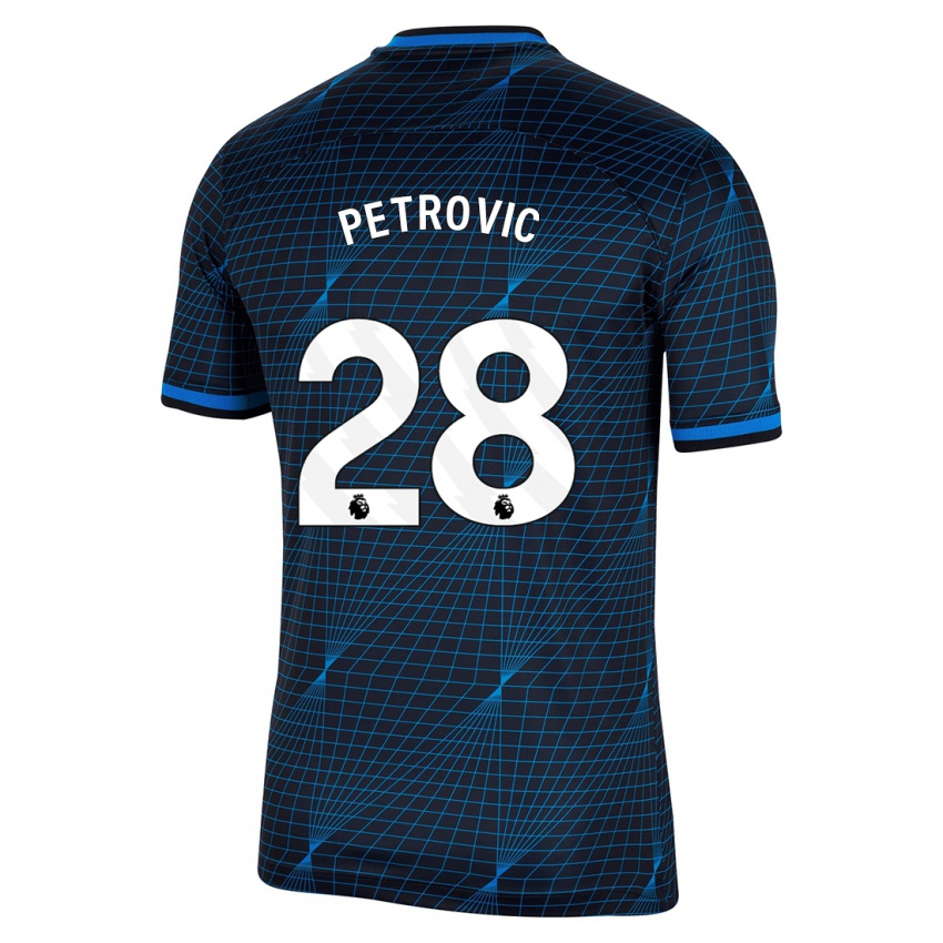 Hombre Camiseta Djordje Petrovic #28 Azul Oscuro 2ª Equipación 2023/24 La Camisa Argentina