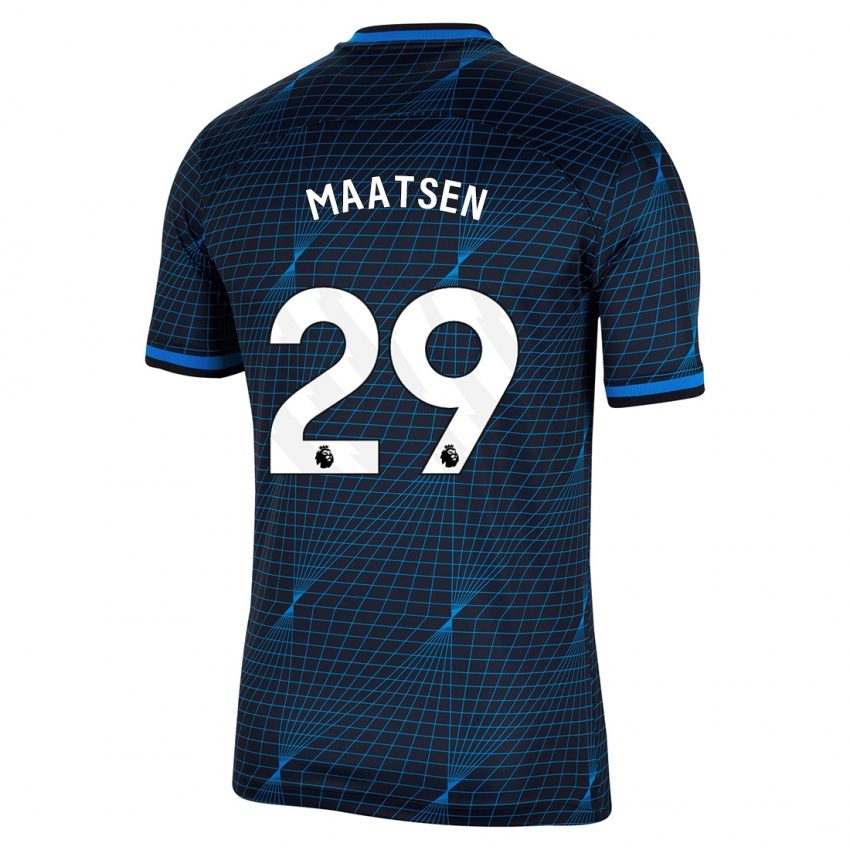 Hombre Camiseta Ian Maatsen #29 Azul Oscuro 2ª Equipación 2023/24 La Camisa Argentina