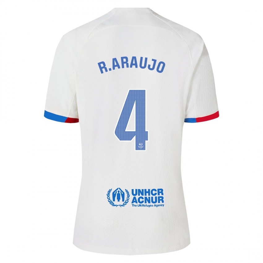 Hombre Camiseta Ronald Araújo #4 Blanco 2ª Equipación 2023/24 La Camisa Argentina