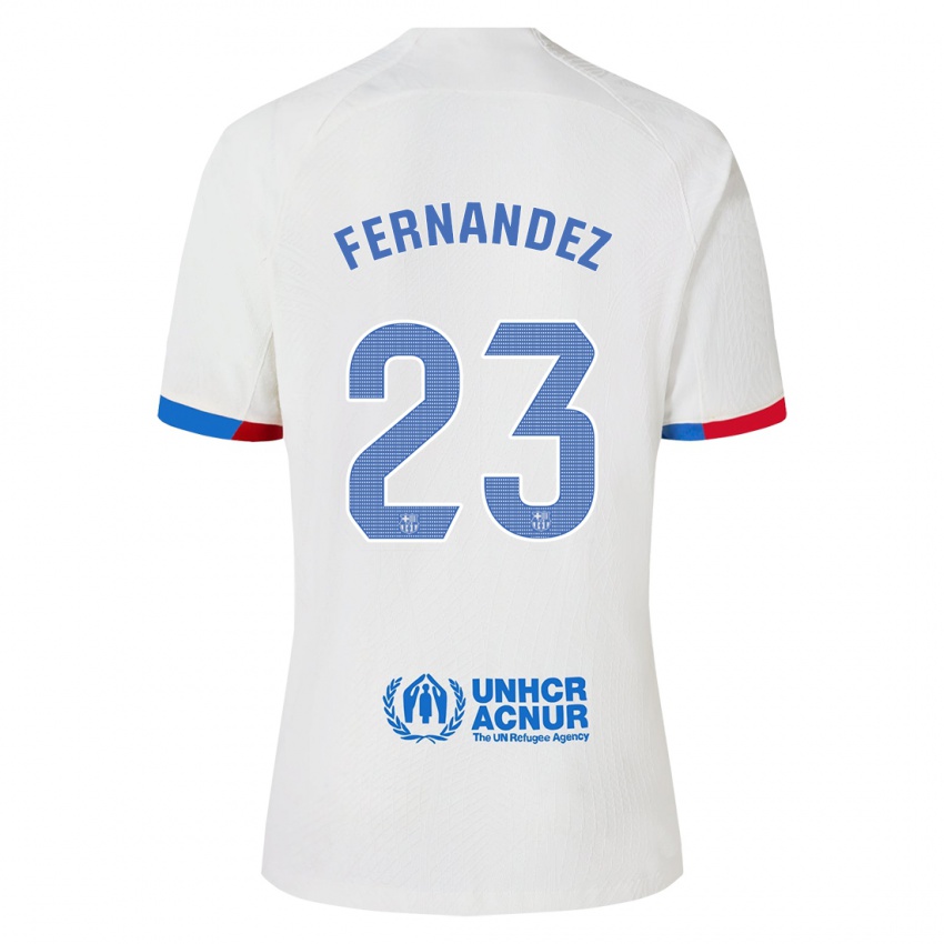 Hombre Camiseta Pelayo Fernandez #23 Blanco 2ª Equipación 2023/24 La Camisa Argentina