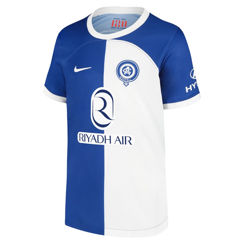 Hombre Camiseta Samuel Lino #12 Azul Blanco 2ª Equipación 2023/24 La Camisa Argentina